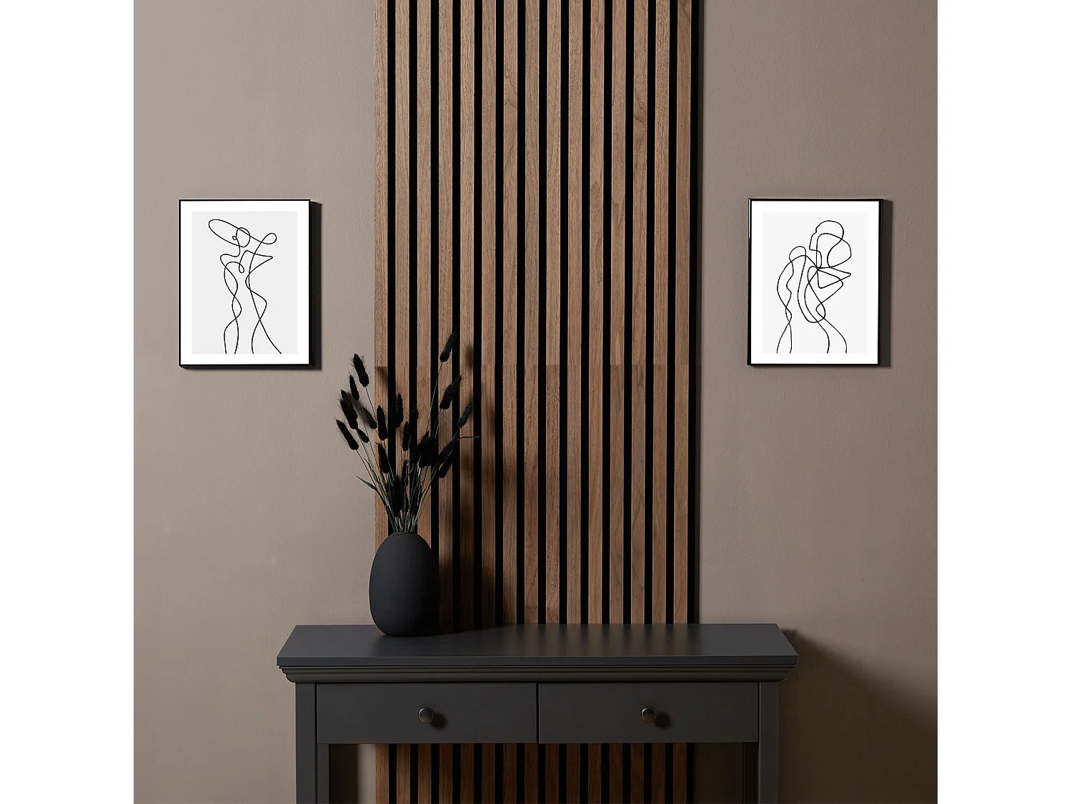Wandpaneel 60x60x2,5 cm Bruin