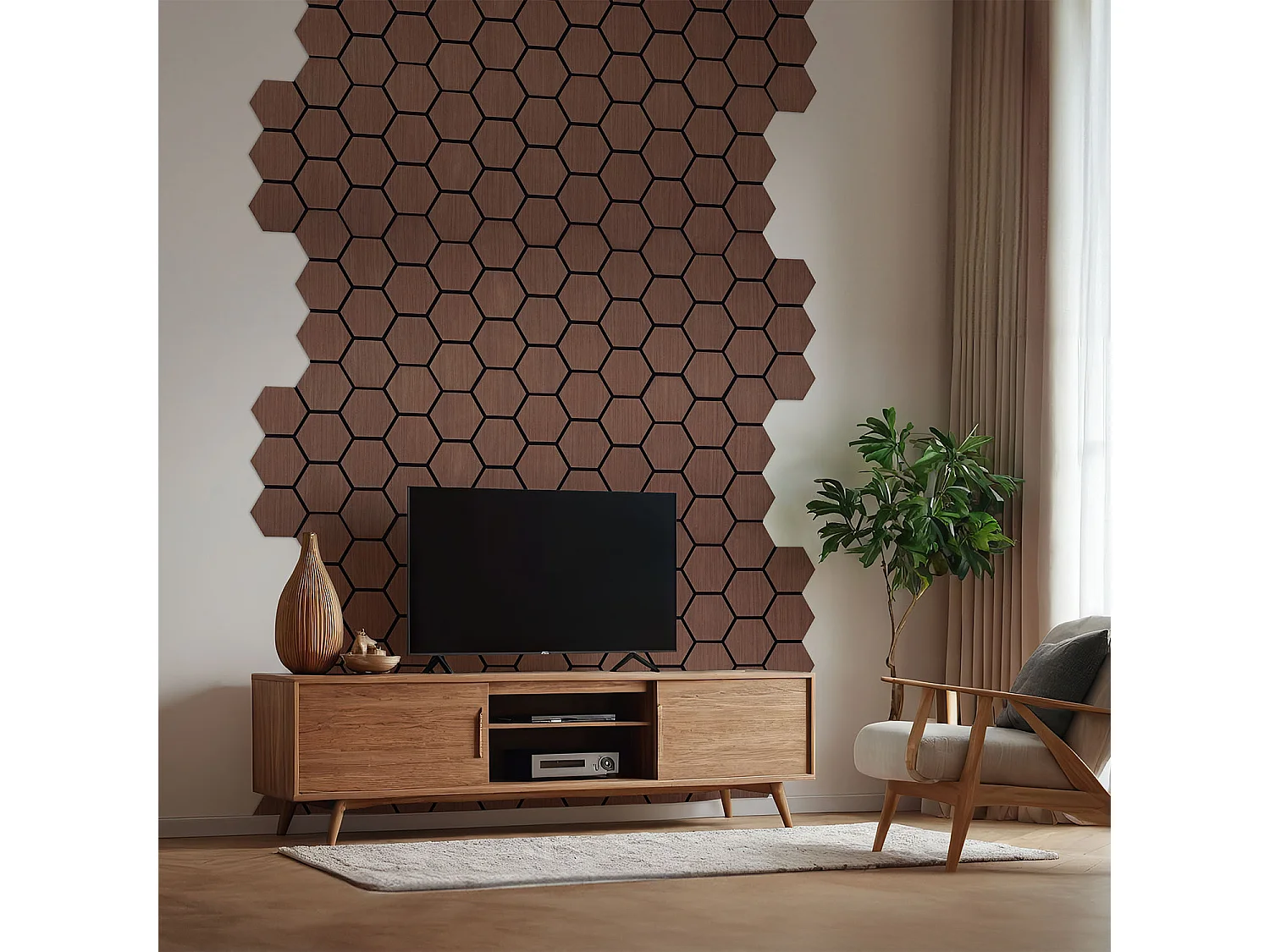 Wandpaneel 62x76x2 cm bruin