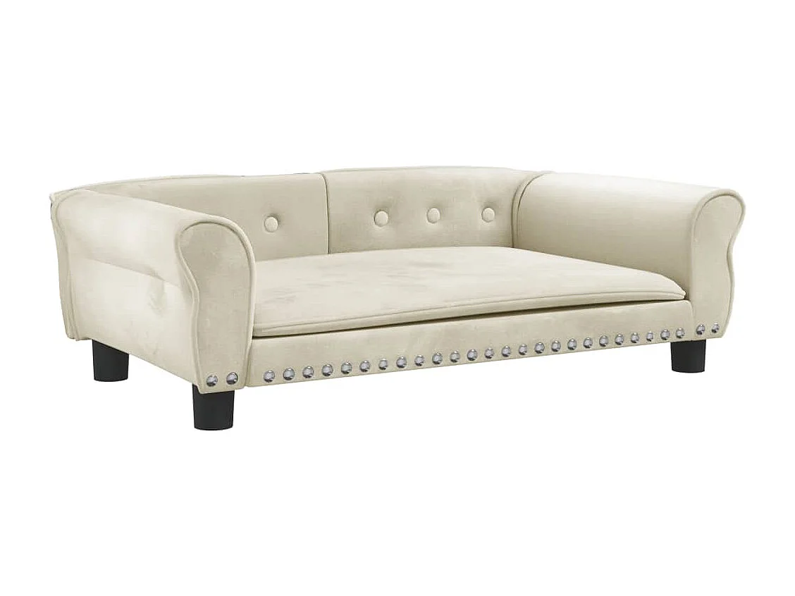 West Branch  Hondenmand 95x55x30 cm fluweel crèmekleurig