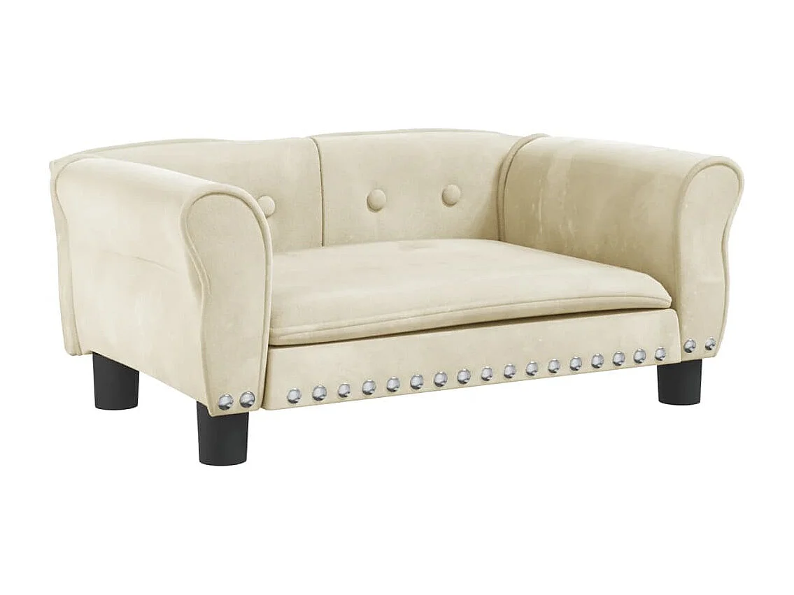 West Branch  Hondenmand 70x45x30 cm fluweel crèmekleurig