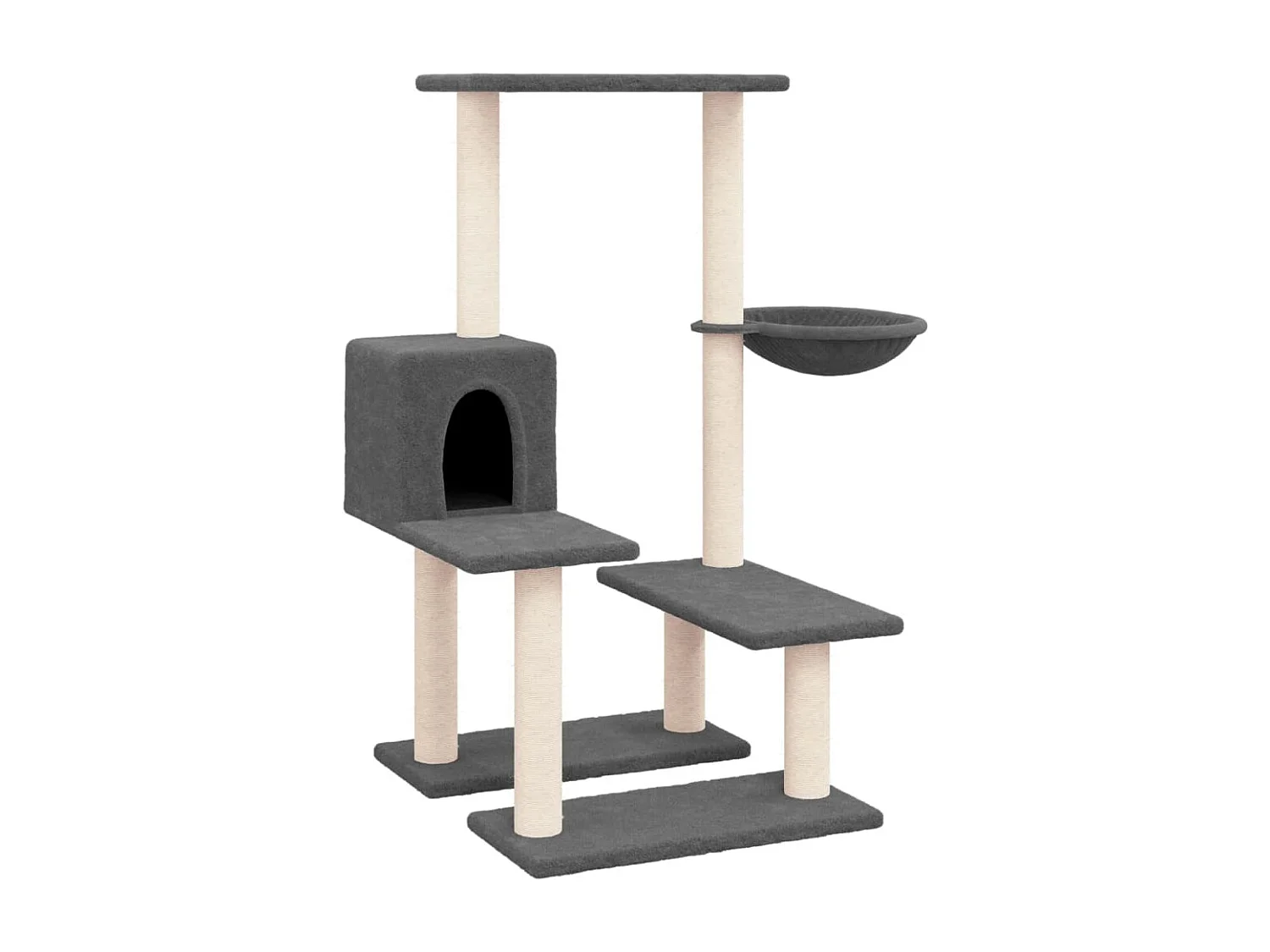 Voorburg  Kattenmeubel met sisal krabpalen 94,5 cm donkergrijs