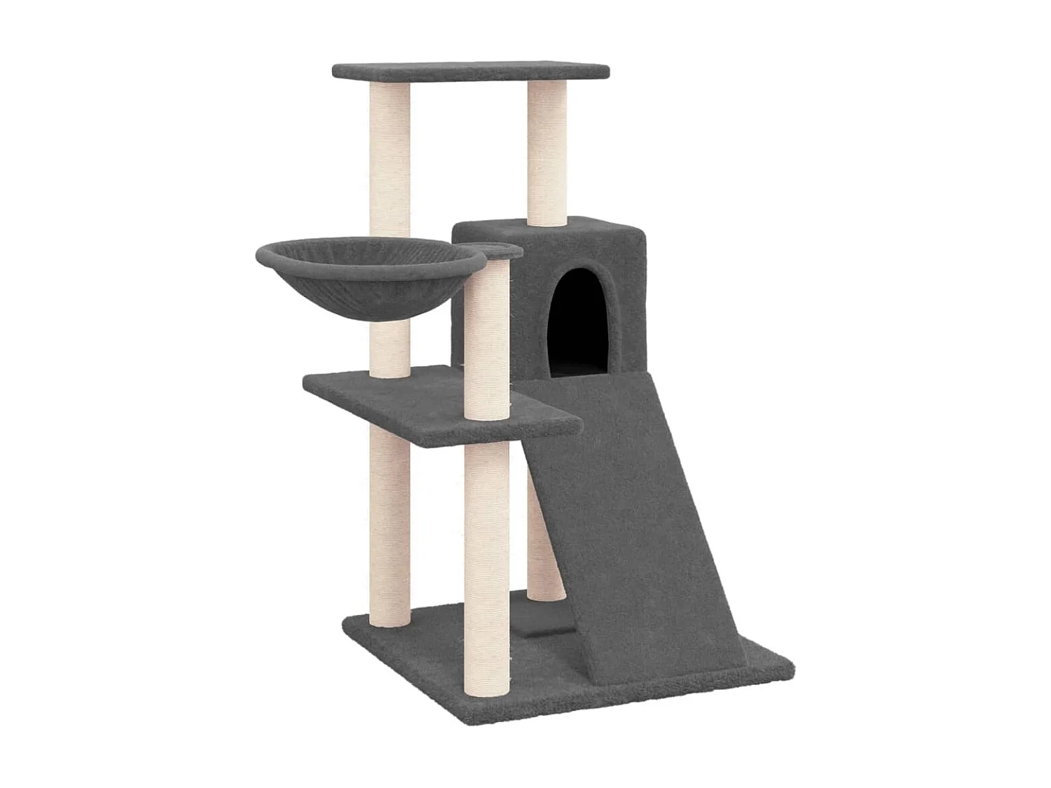 Wendir  Kattenmeubel met sisal krabpalen 82 cm donkergrijs