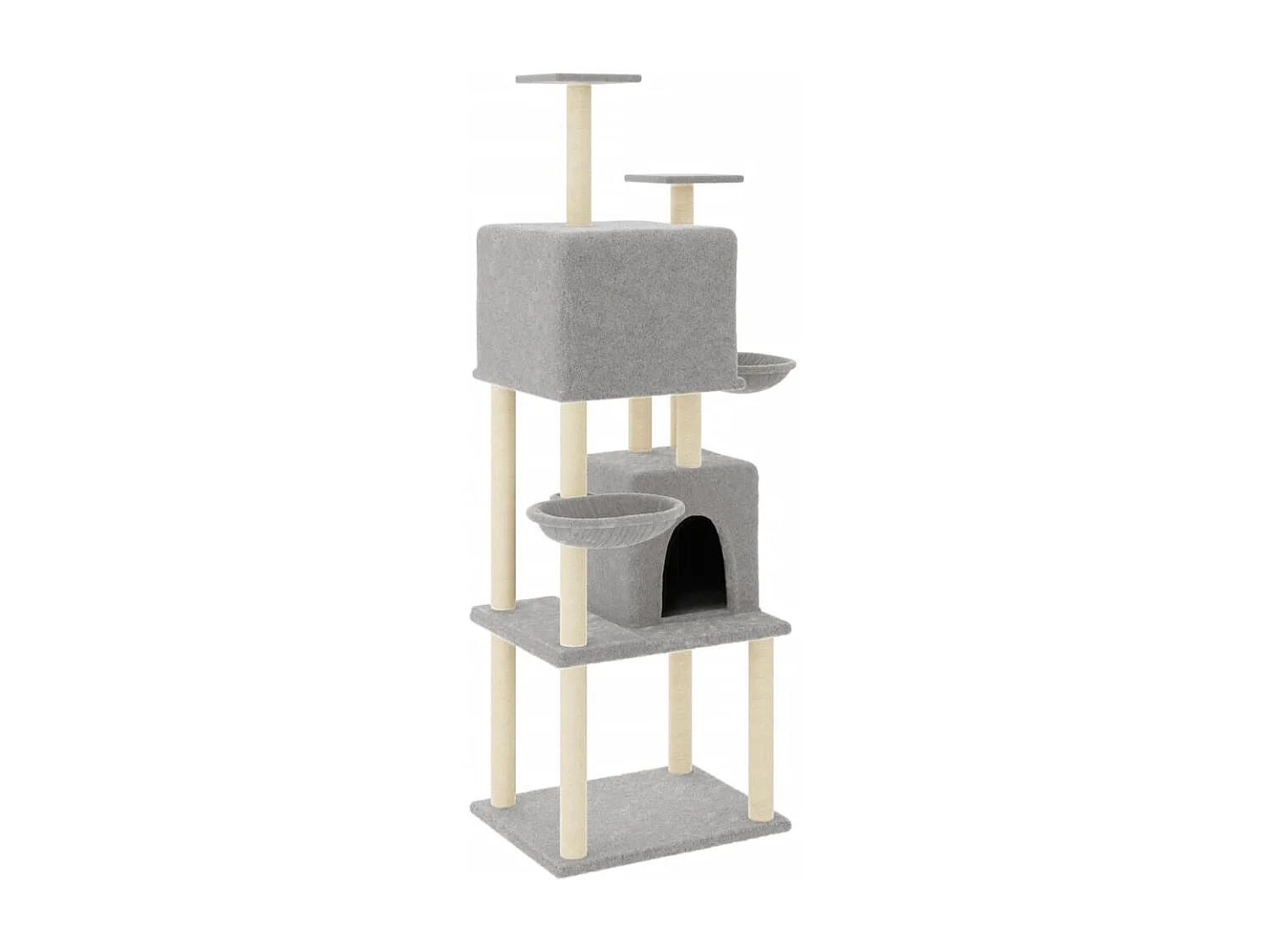 Wibo  Kattenmeubel met sisal krabpalen 180 cm lichtgrijs