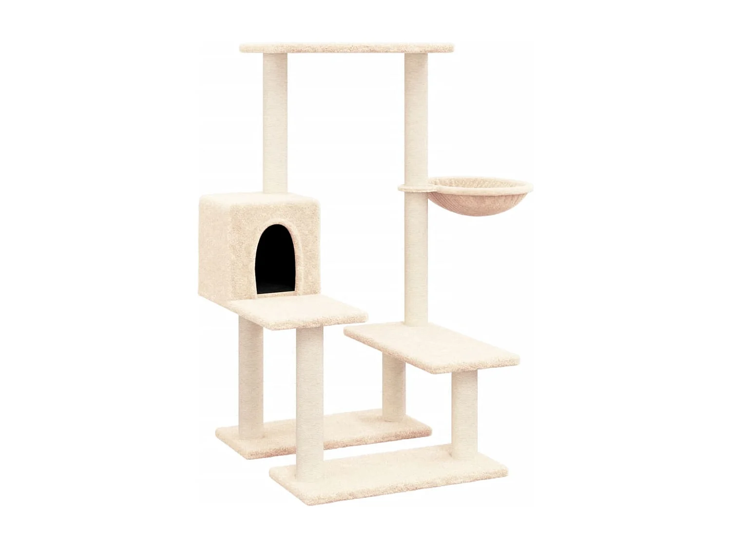 Voorburg  Kattenmeubel met sisal krabpalen 94,5 cm crèmekleurig