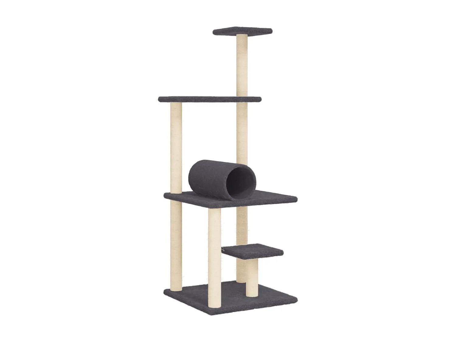 Volya  Kattenmeubel met sisal krabpalen 136 cm donkergrijs