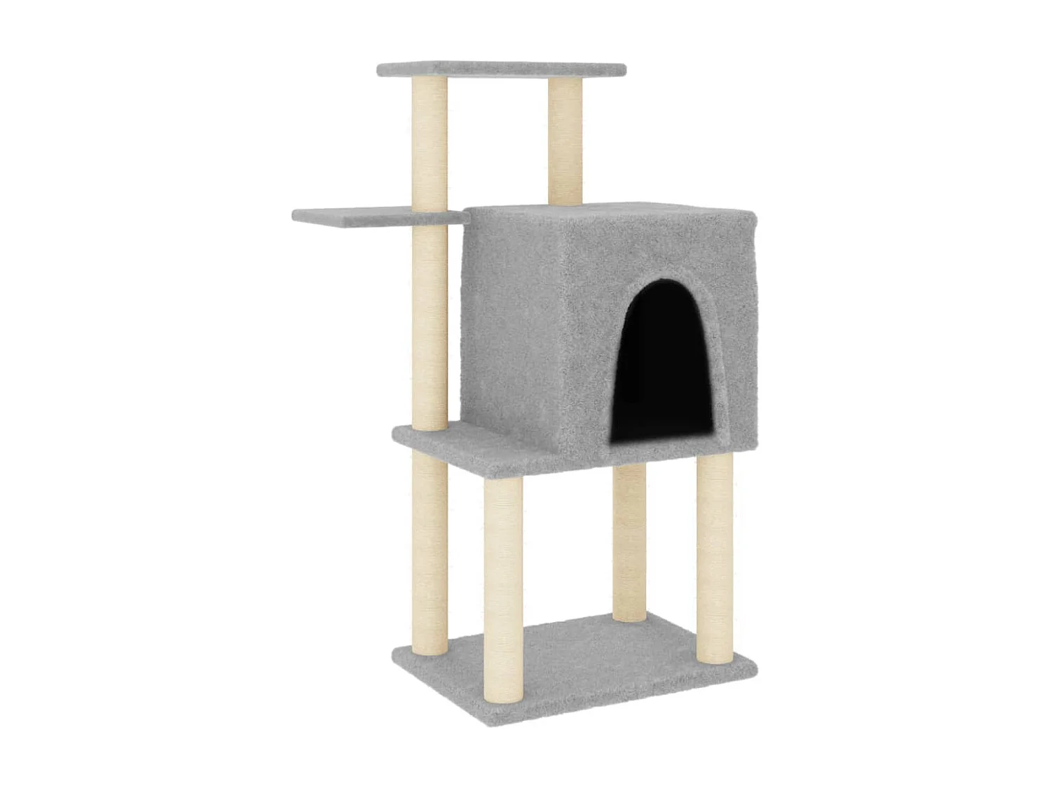 Yngvill  Kattenmeubel met sisal krabpalen 97 cm lichtgrijs