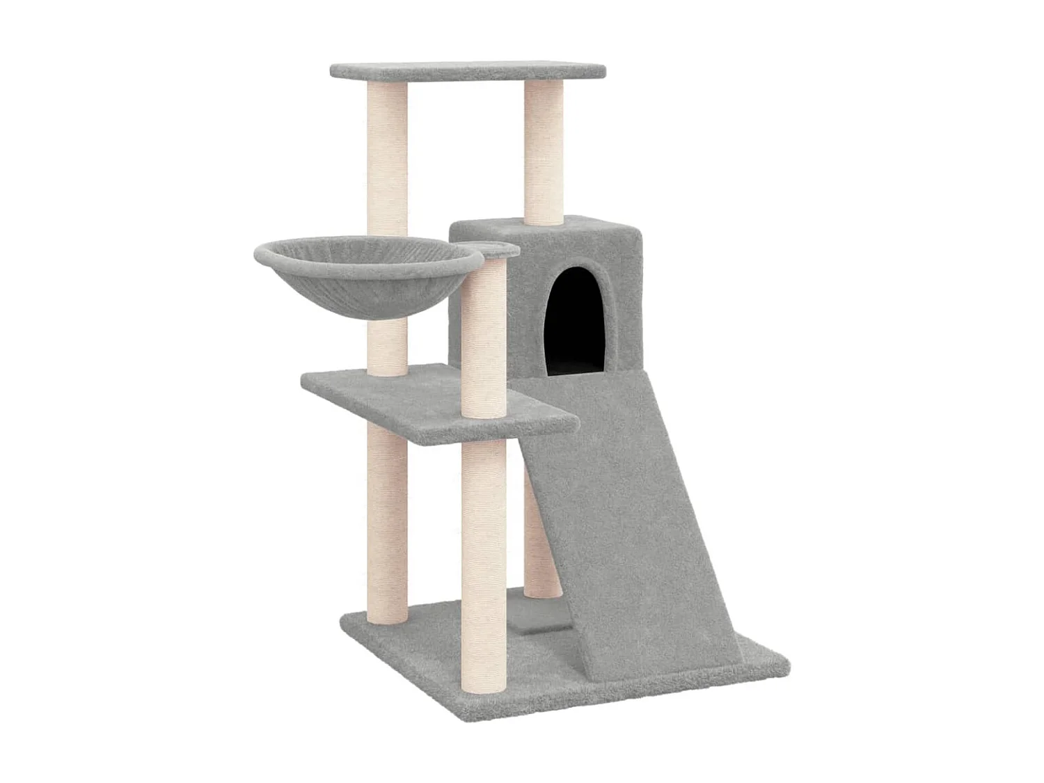 Wendir  Kattenmeubel met sisal krabpalen 82 cm lichtgrijs