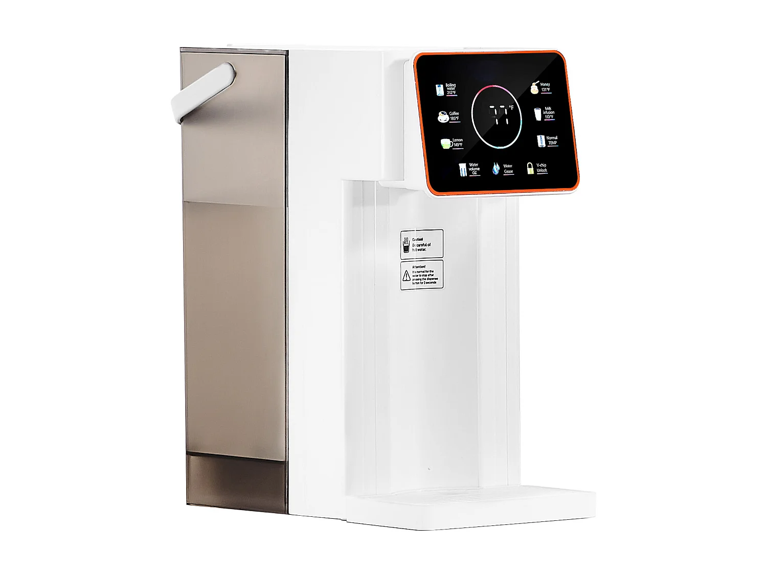 Waterdispenser SucceBuy Instant Heet voor Aanrecht, Warmwaterfontein met Verwijderbare 3 L Tank, 6 Instelbare Temperaturen en 8 Volumes