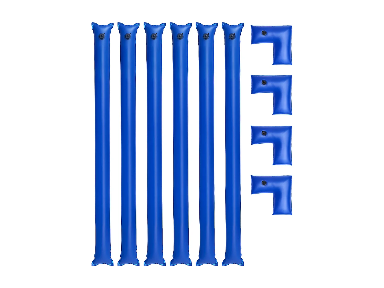 Waterzak SucceBuy voor Zwembadzeil 6 PCS, Enkele Kamer Ballastzak, 2,4 m, 4 PCS Hoekbuizen Geballast PVC Dikte 0,4 mm, met Anti-lek Dop