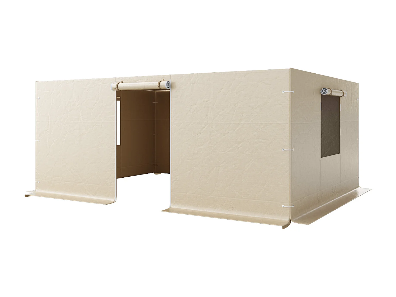 Zijwanden voor Gazebo Winterhoes SucceBuy, 3,44×4,66 m, Afdekking voor Gazebo voor Alle Seizoenen, met Gaasramen, Materiaal PE van Hoge Dichtheid