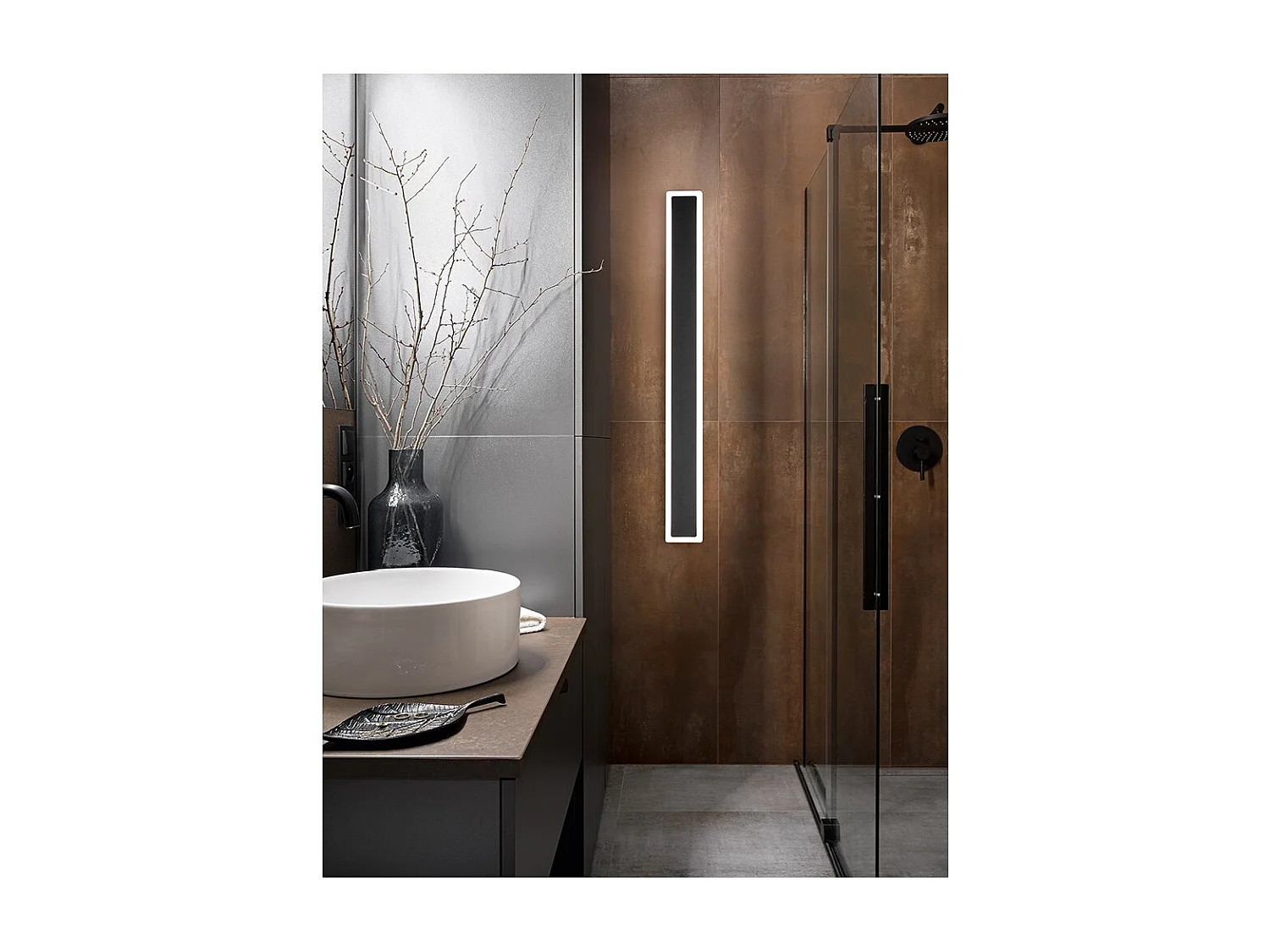 Applique LED WALLY en aluminium 22W 3000K Perenz 100 cm Noir