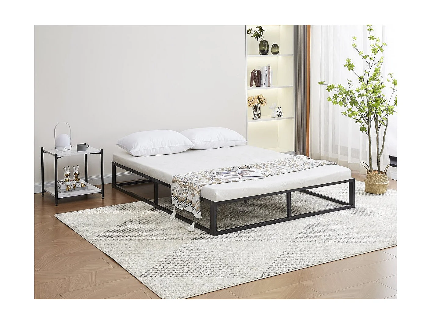 Tweepersoonsbed bedframe bed metaal 140 x 190 cm – Zwart