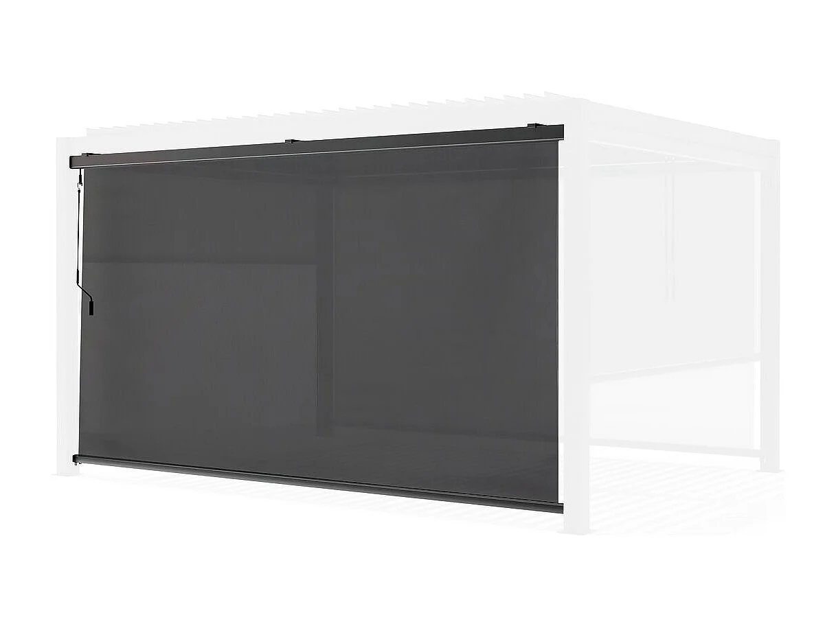 Pergola rolgordijn zonwering – 370 x 204 cm – Grijs antraciet