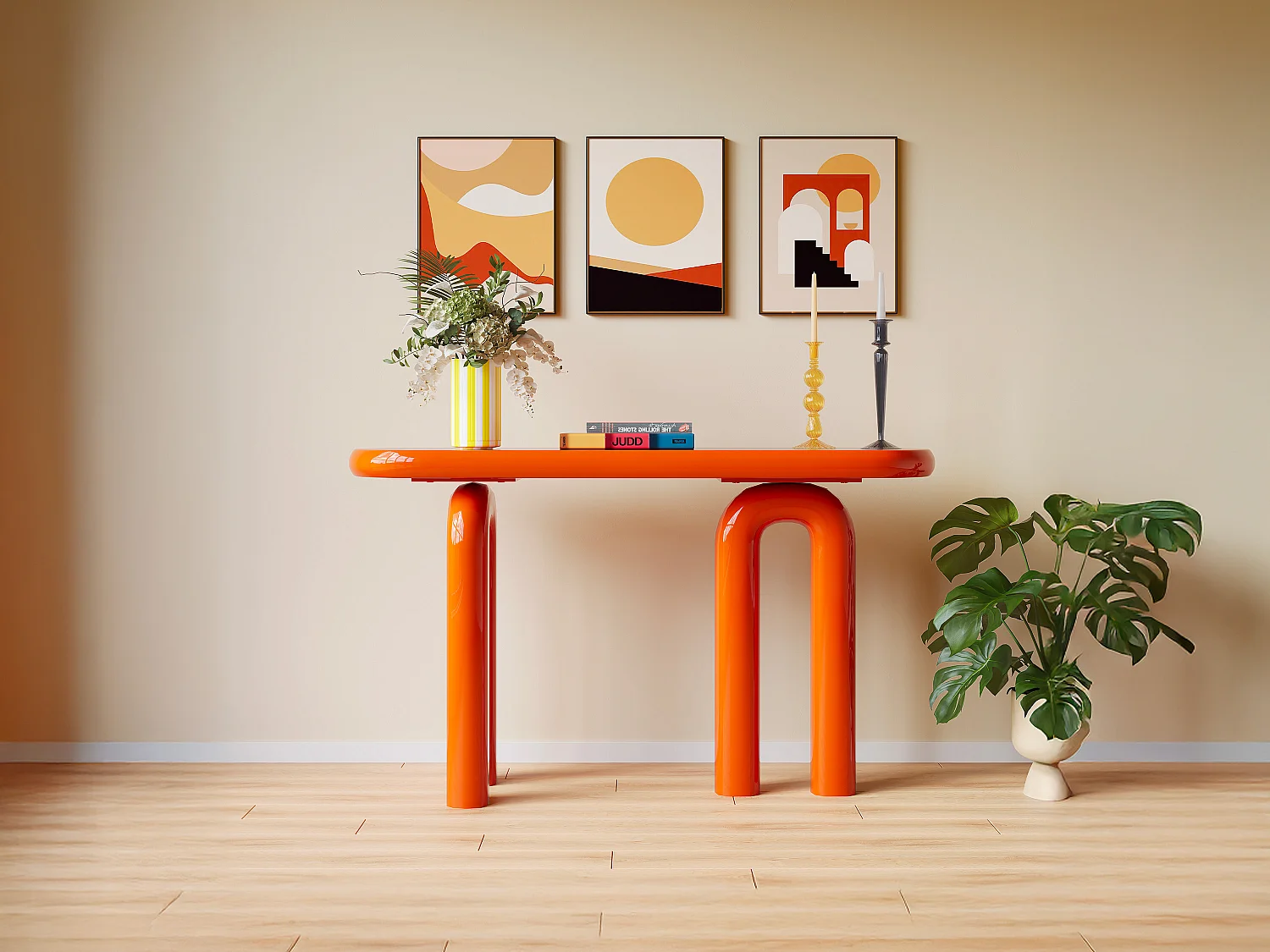 Console van MDF – Oranje gelakt – ZESTORIO