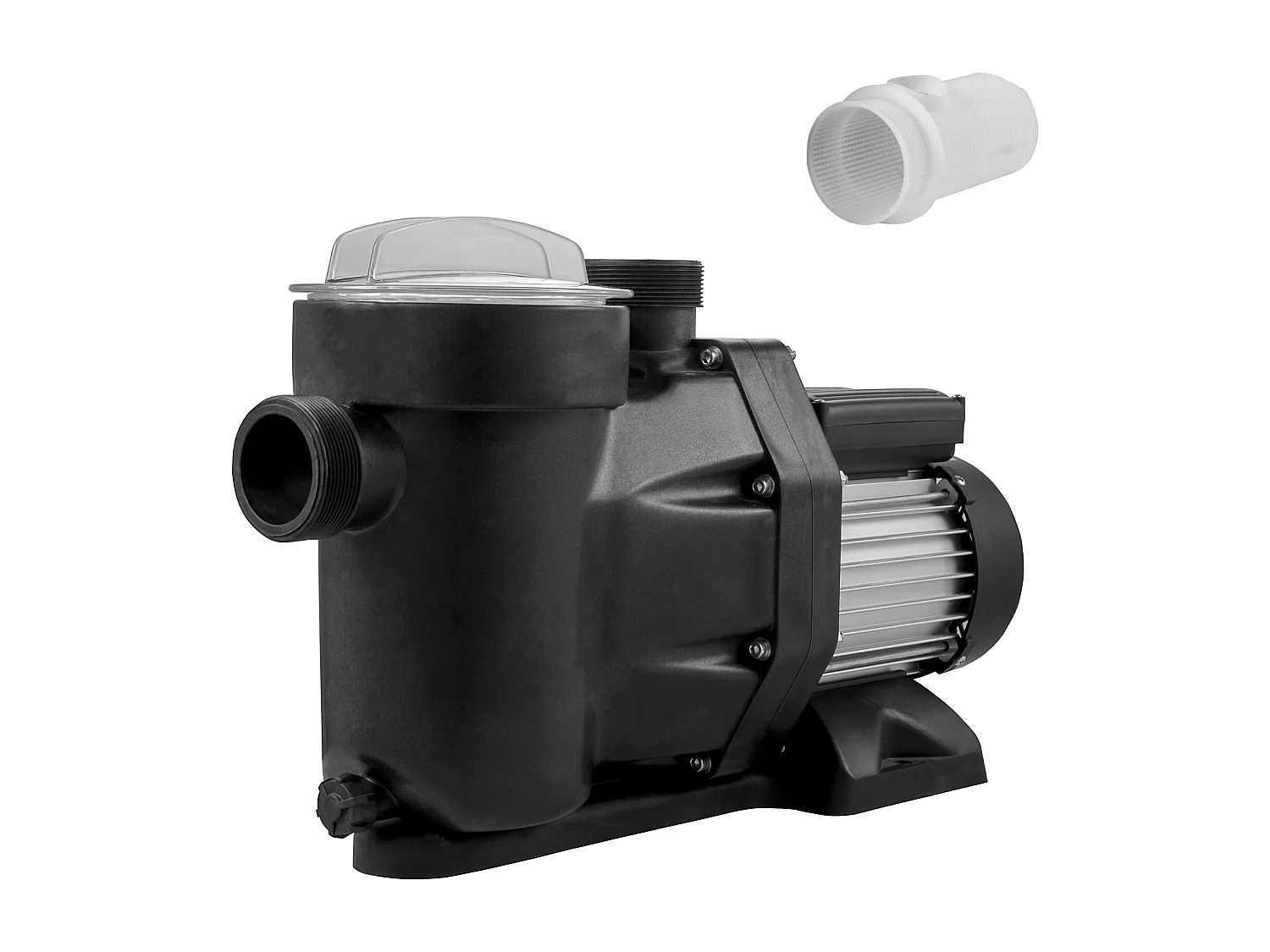Zwembadfiltratiepomp SucceBuy 19200 L/H Watercirculatiepomp Verwijderbare Filtermand 1 HP Plastic Metalen Pomp 750W 3450 RPM 50 ℃ 2 Slangen Montage