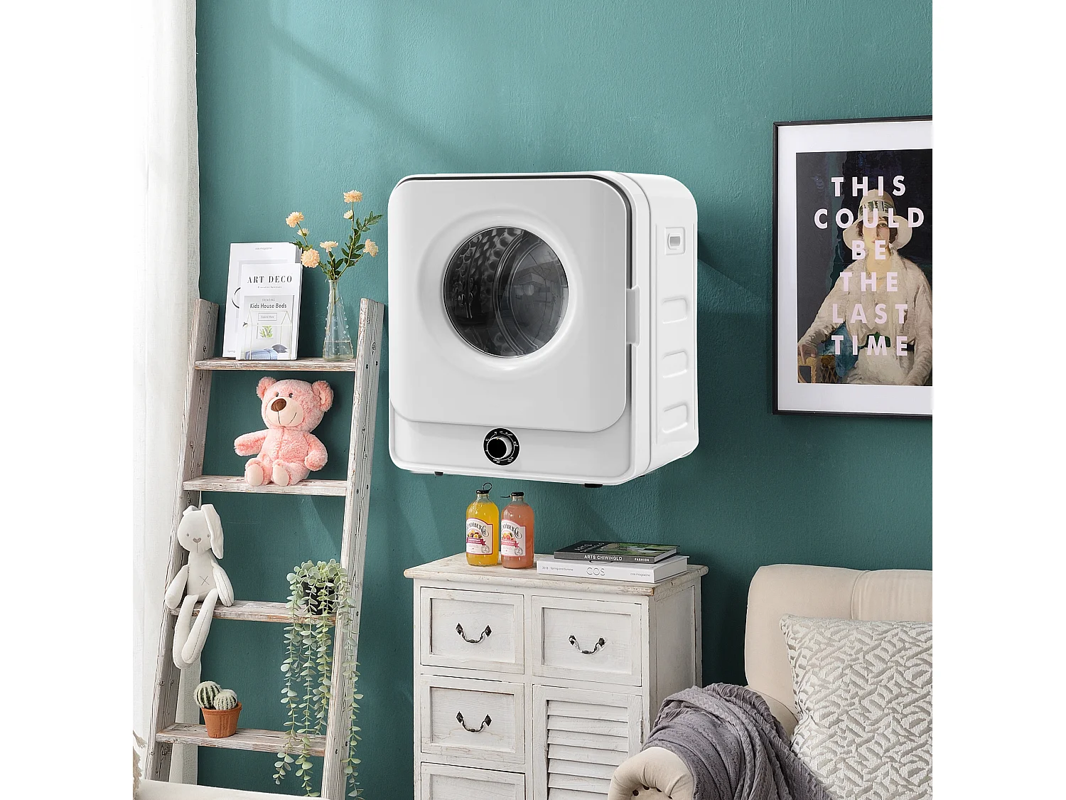 Wasdroger van 3 kg met 5 programma's – Oververhittingsbeveiliging – Wit