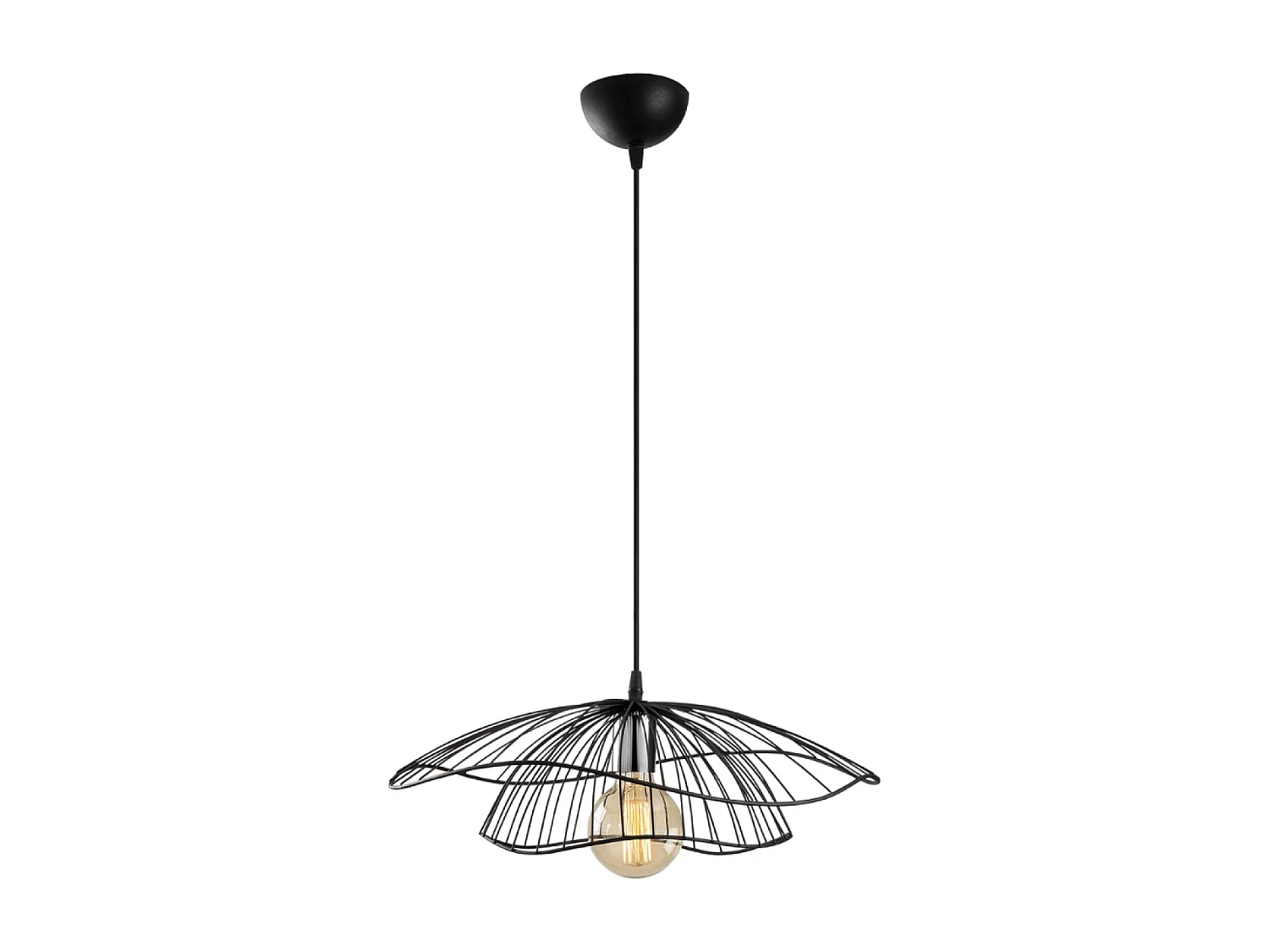 Zwarte moderne hanglamp LOLA van zwart metaal 40W