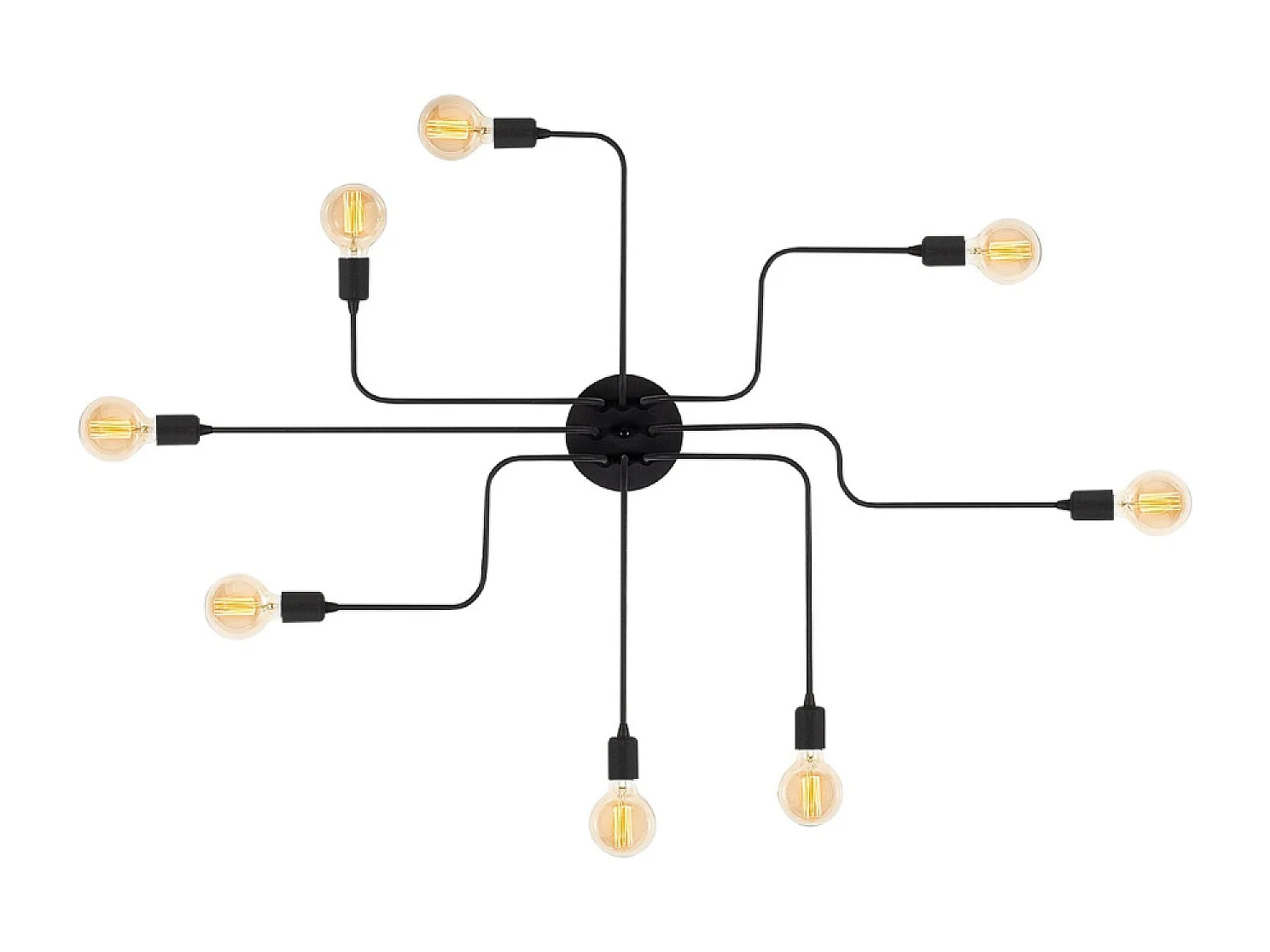 Zwarte metalen hanglamp ZOE met 8 lichtbronnen – Modern design voor woonkamer of eetkamer