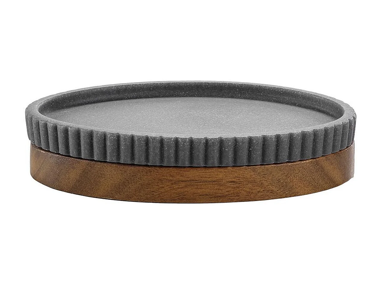 Zeephouder Design "Niagara" 14cm Antraciet Modern van Polyrésine & Hout