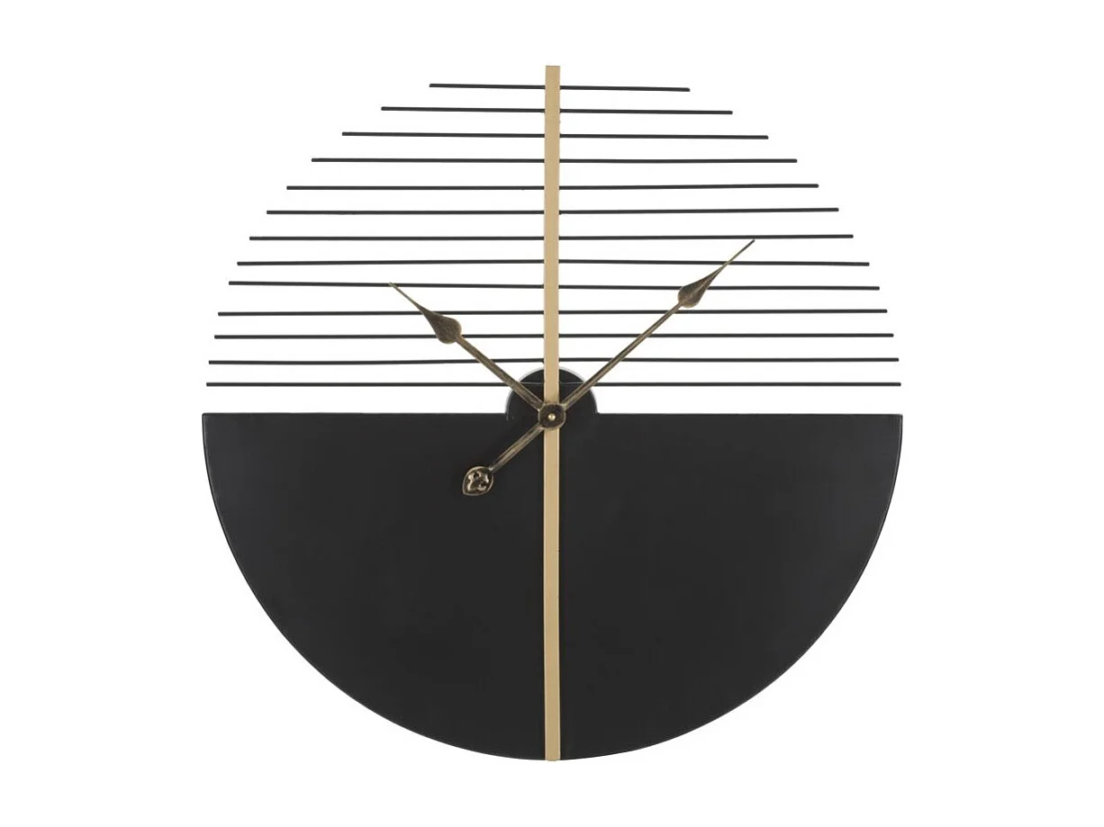Zwarte metalen wandklok Ø cm 60×4,5