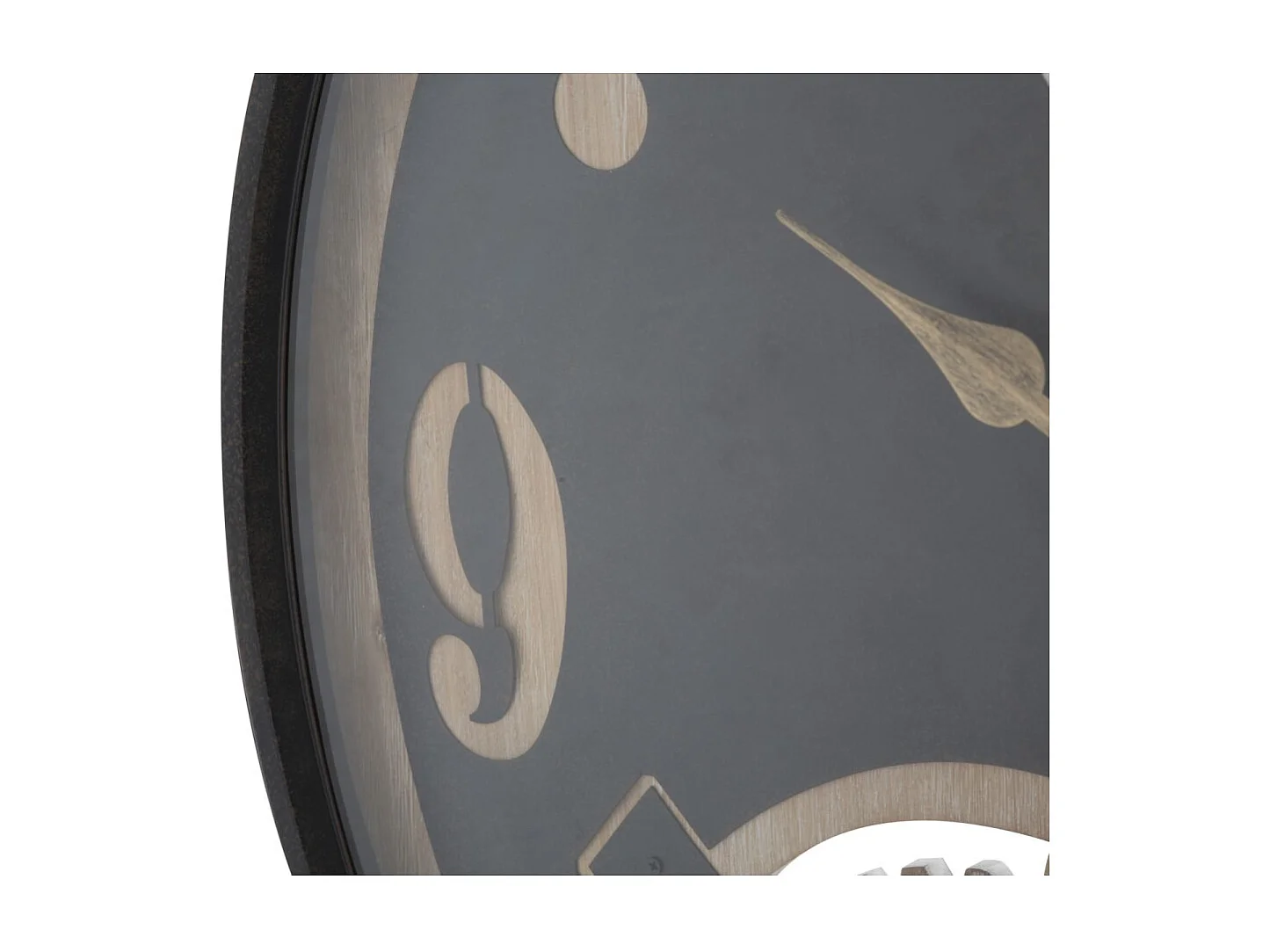 Zwarte metalen wandklok Ø cm 67×6,5