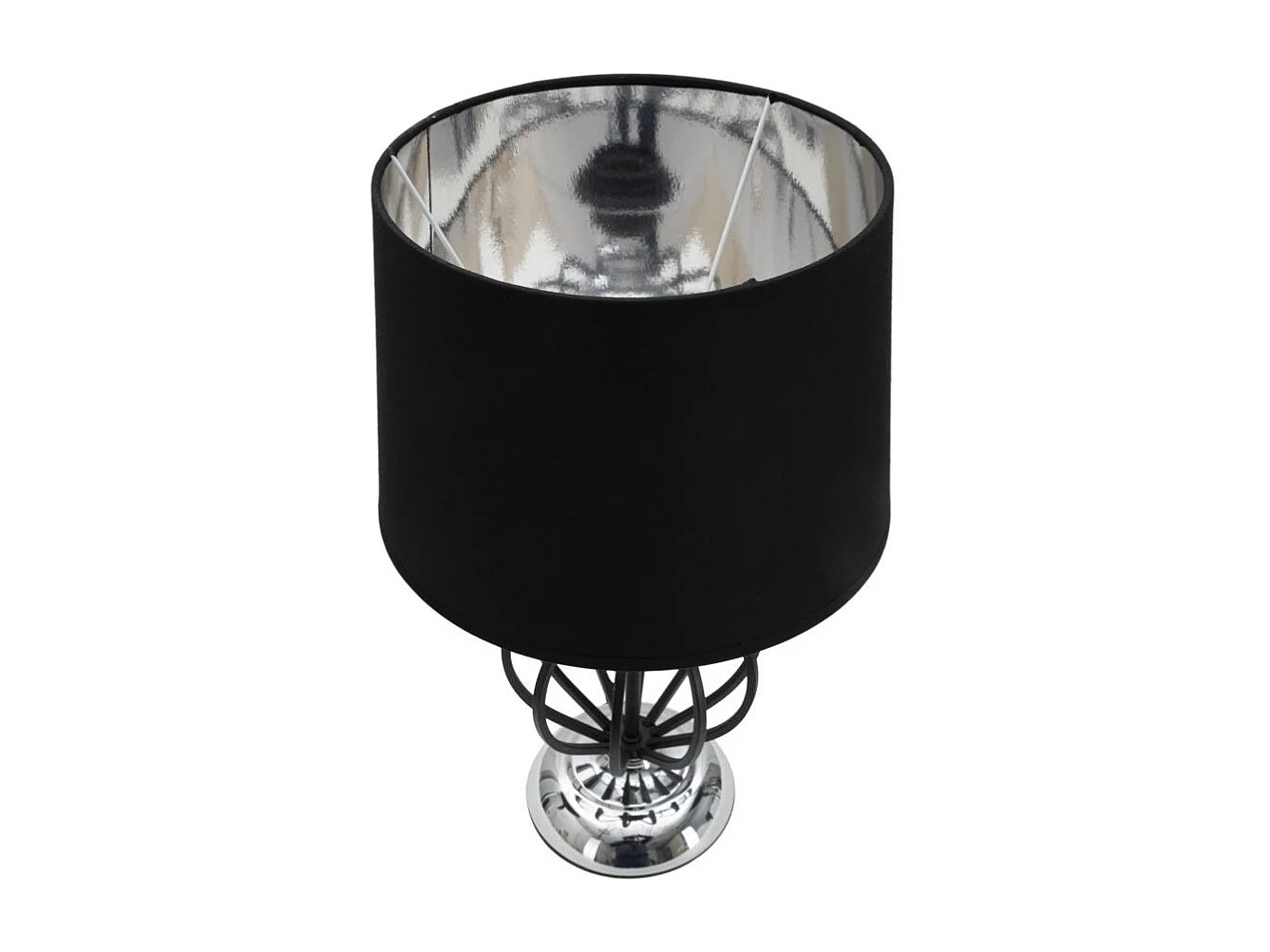 Zwarte metalen lamp met zwarte lampenkap Ø cm 28×44,5