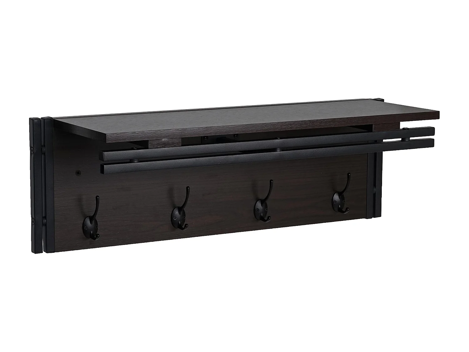 Wandkapstok MCW-A27 3D-structuur,  donkerbruin
