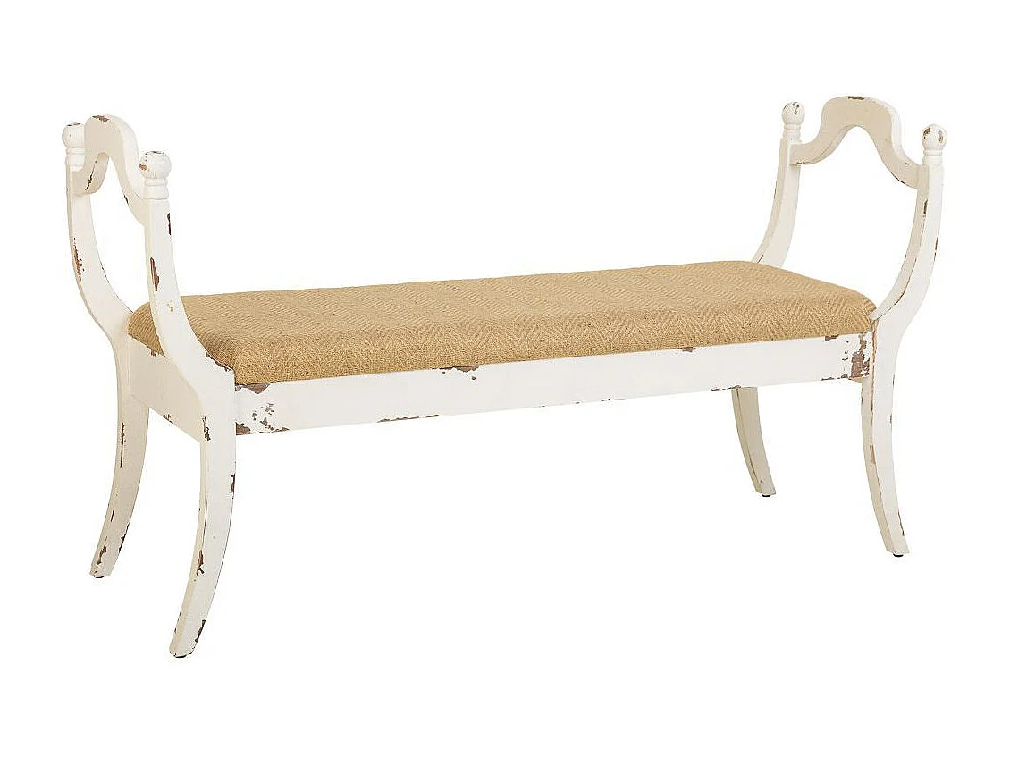 Witte gestoffeerde houten bankset