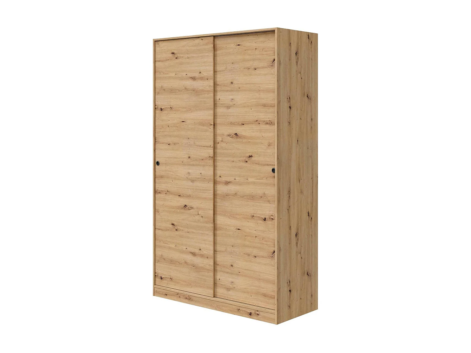 Dmora Kledingkast 2 Deuren Waterbury 50x200h cm Bruin Eik Knopen Kledingroede 3 Planken, Slaapkamerkast 2 Deuren