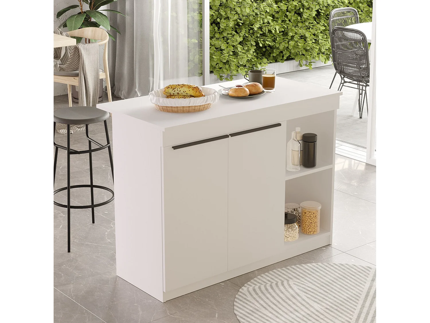 "Orlando" Houten Keukentafel – Wit – 120 x 60 x 88 cm – Modern en Elegant Ontwerp