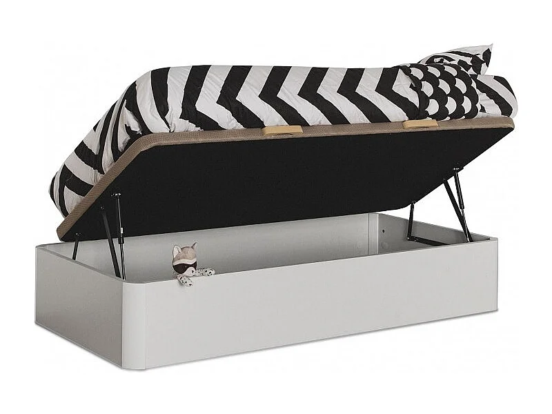 Zijdelings opklapbare opbergbox spaanplaat wit 105x190cm