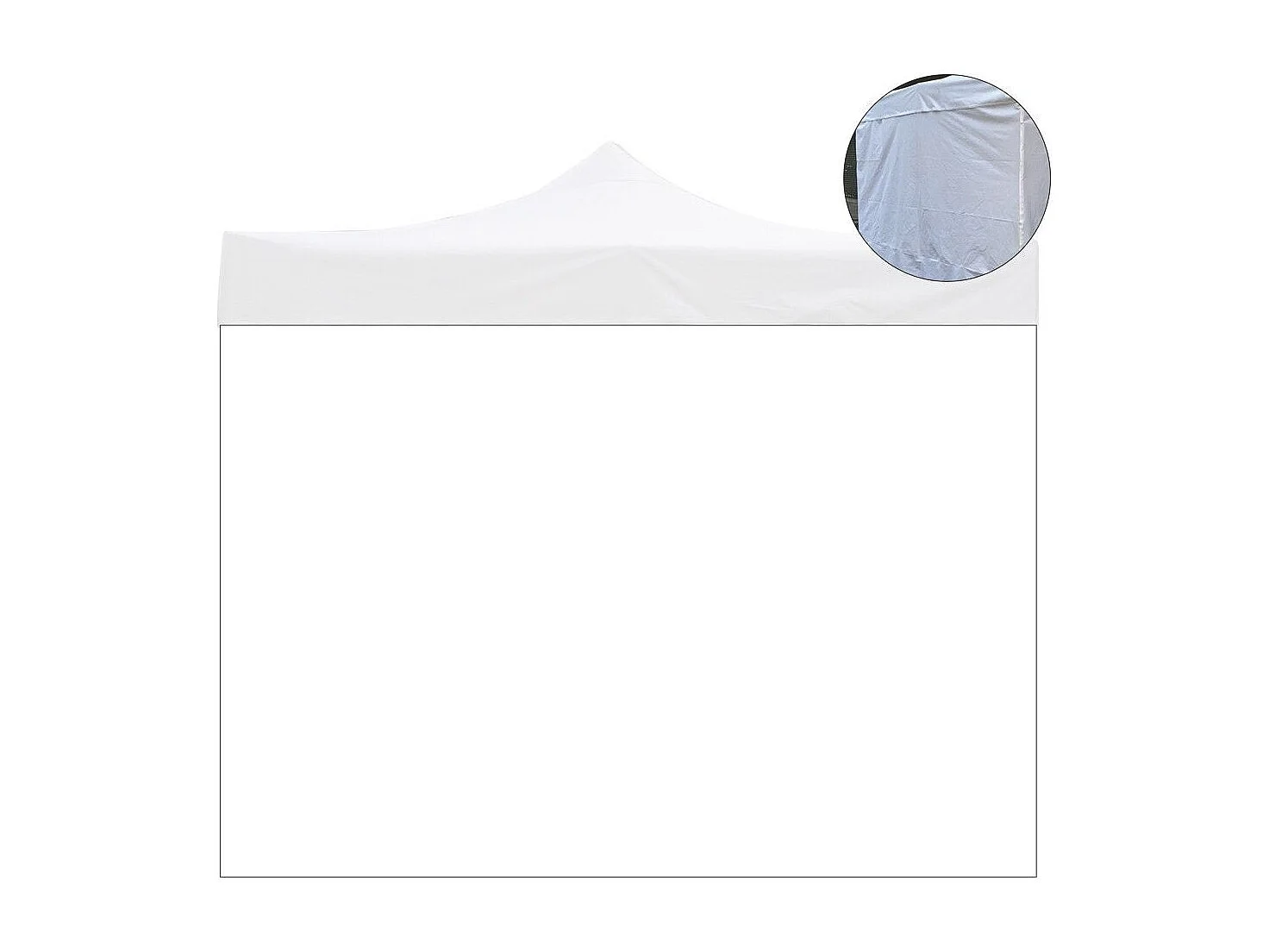 Waterdichte witte zijbekleding van 6×2 meter voor een opvouwbare partytent van 3×6 meter.