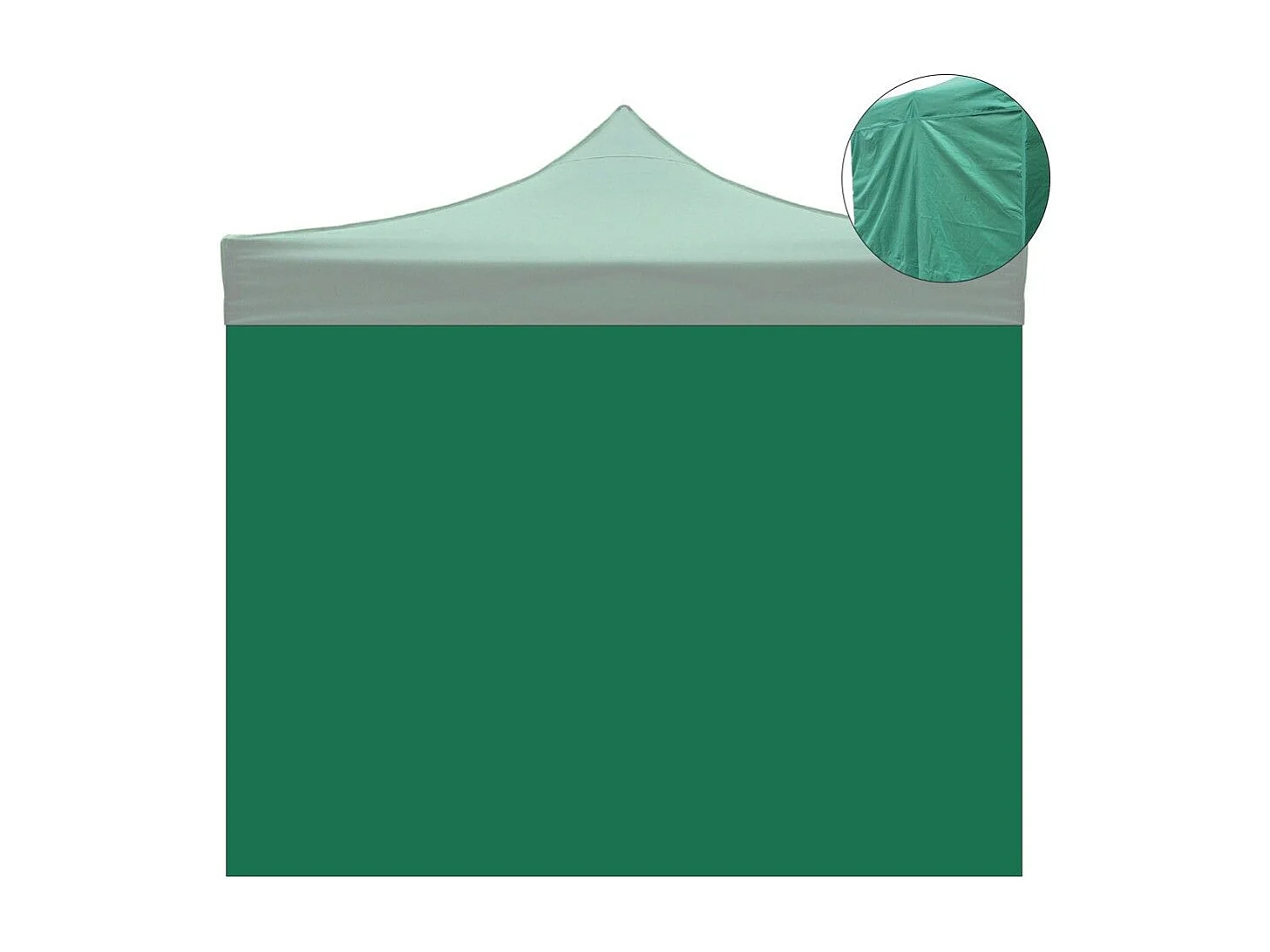 Waterdichte groene zijbekleding van 3×2 meter voor een opvouwbare partytent van 3×3 meter.