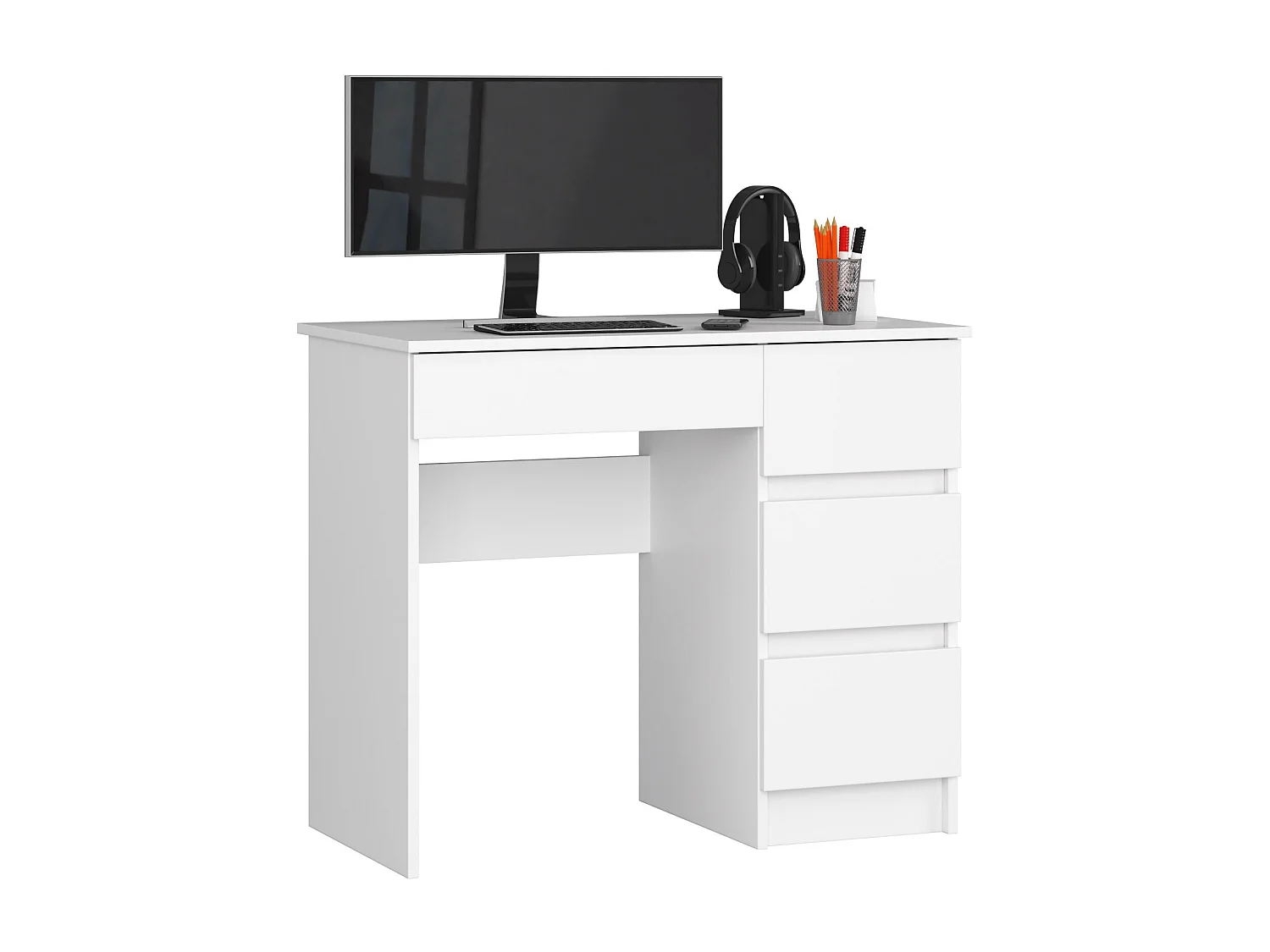 Bureau Rechts A-7 / Computerbureau / Computer Tafel / Bureautafel Rechts / Wit/ 90 x 77 x 50 cm