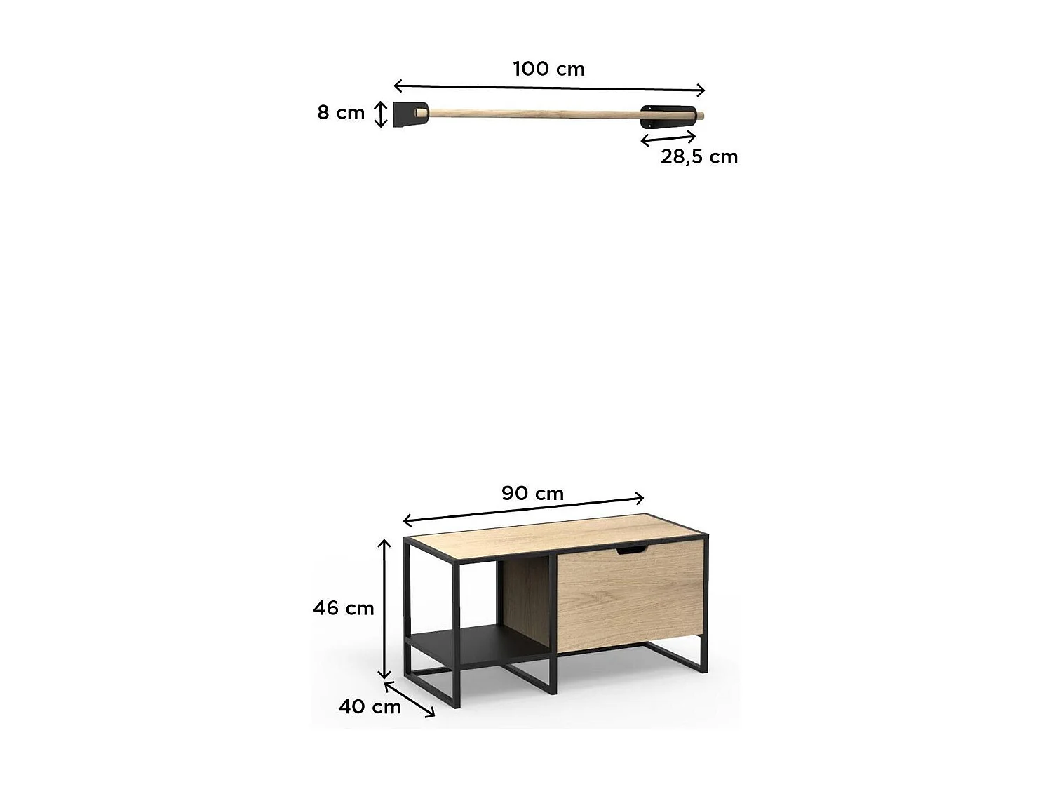 WILKO entreemeubelset bank + bar