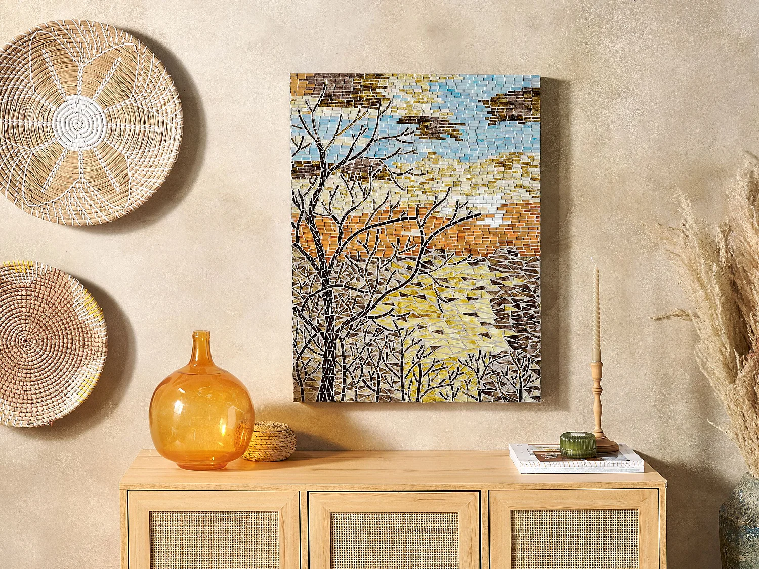 Wanddecoratie meerkleurig TAMIANG