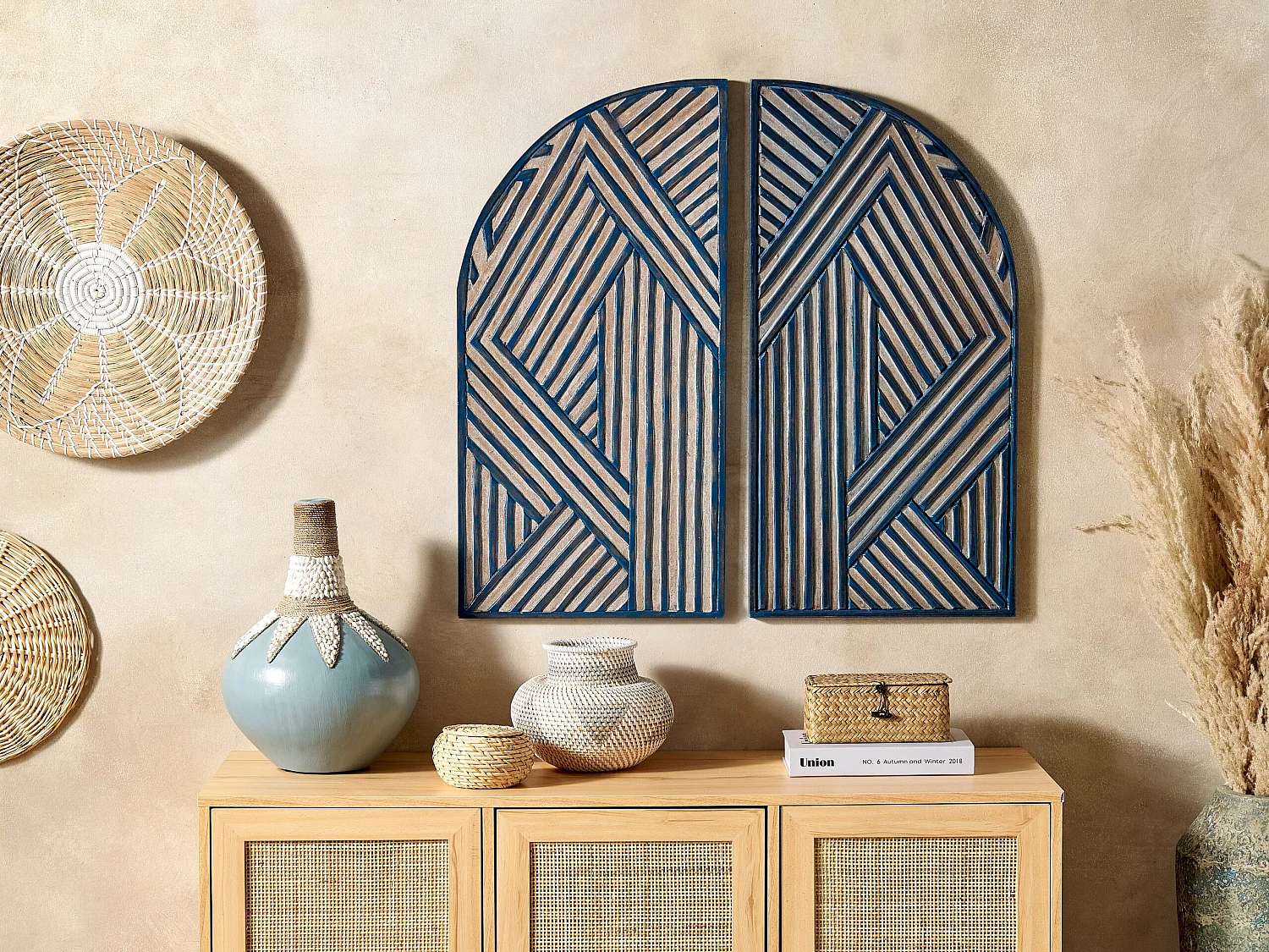 Wanddecoratie blauw OGAN