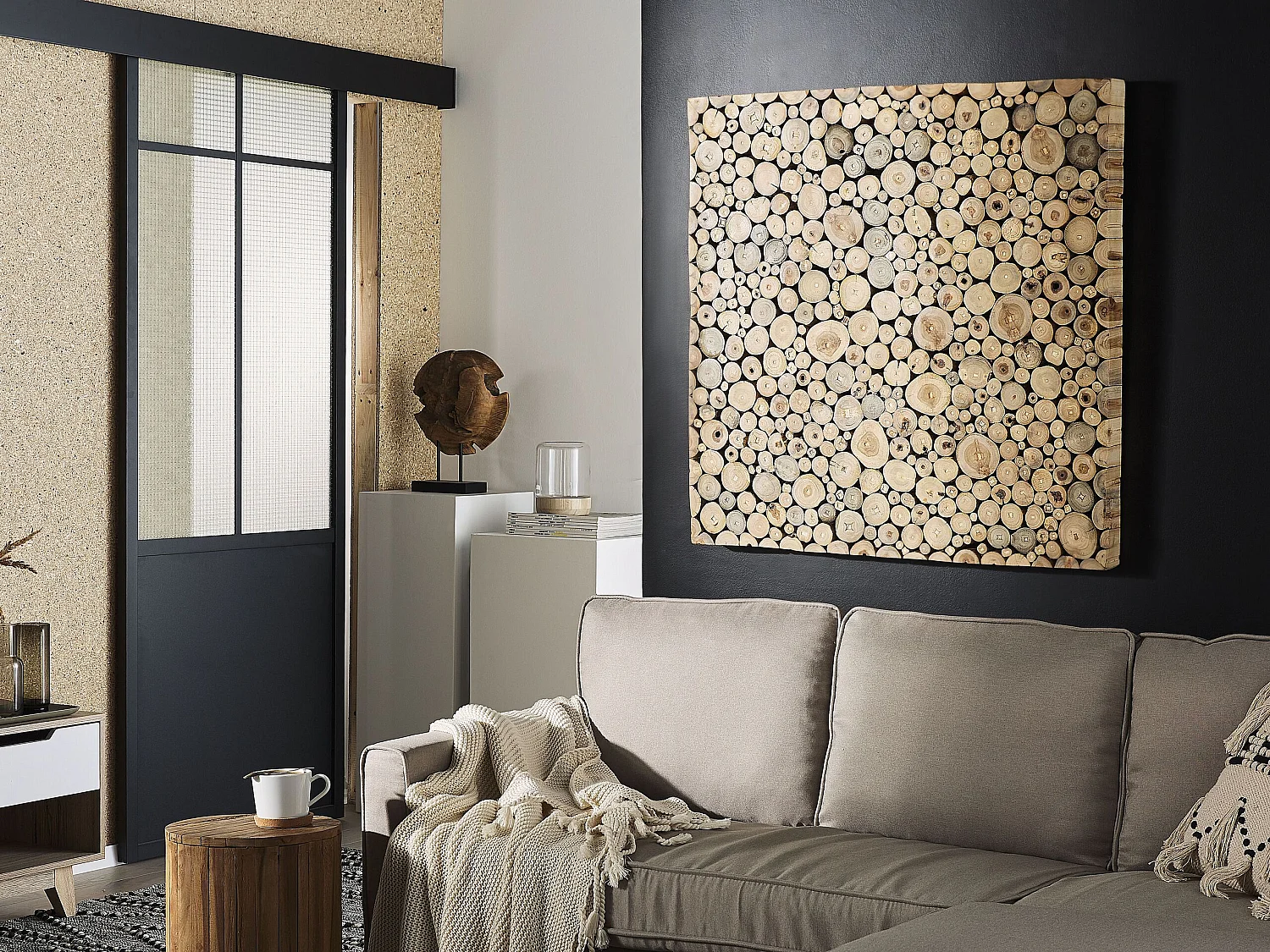 Wanddecoratie teakhout TWIG