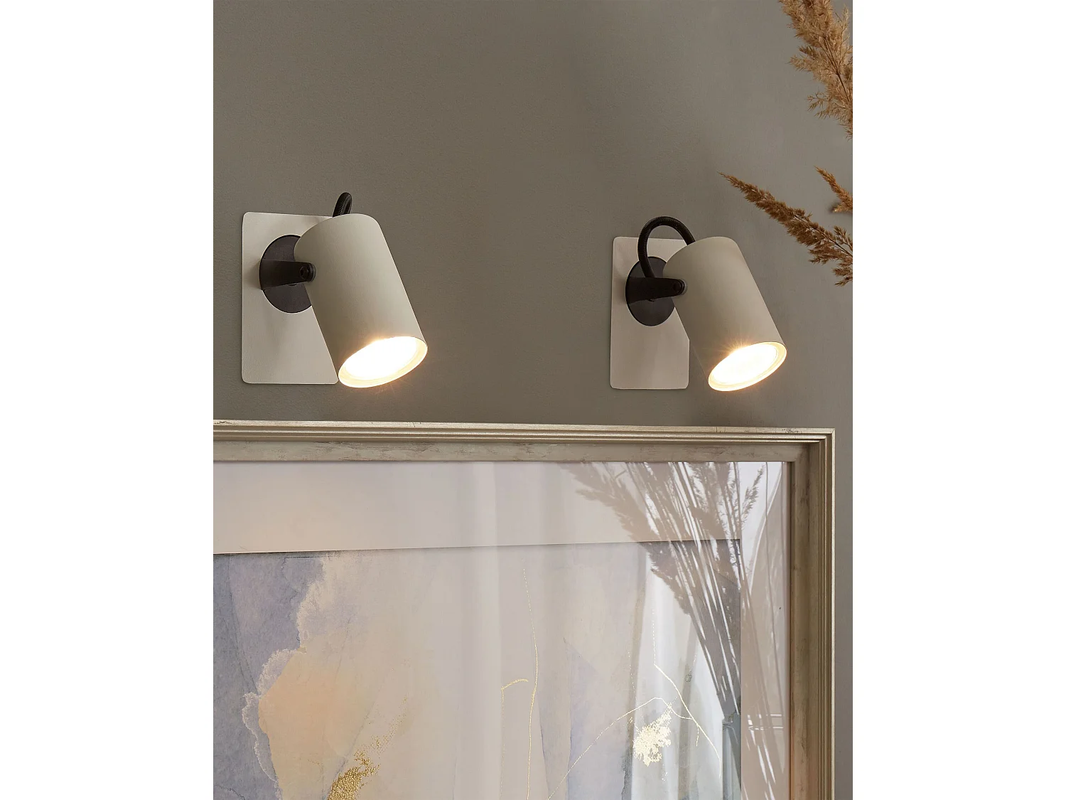 Set van 2 spotlampen KLIP Verstelbaar Metaal Wit