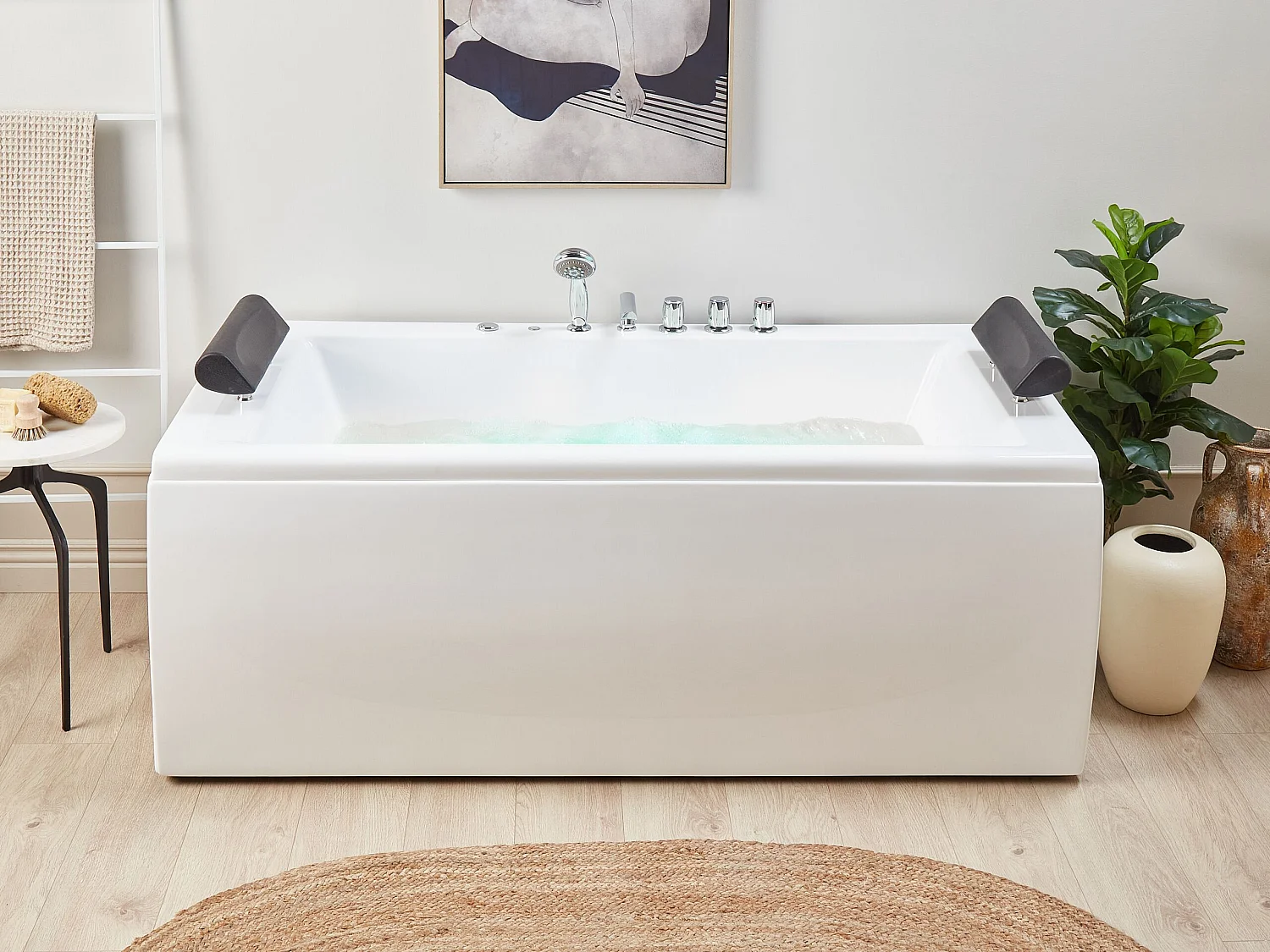 Hoek bubbelbad met LED MONTEGO Wit