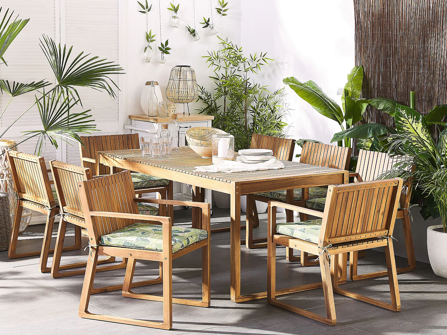 Set van 8 tuinzitkussens SASSARI 46 x 46 cm Lichtgroen