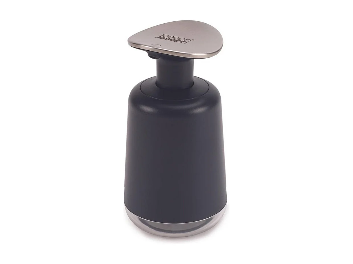 Zeepdispenser Joseph Joseph Presto™, roestvrijstalen pomp, eenvoudig te gebruiken met de pols of onderarm, donkergrijs, praktisch, capaciteit van 250 ml.