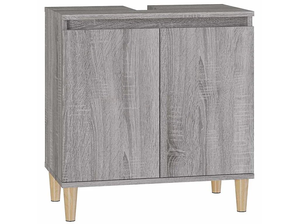 Wastafelkast 58x33x60 cm bewerkt hout grijs sonoma eikenkleurig