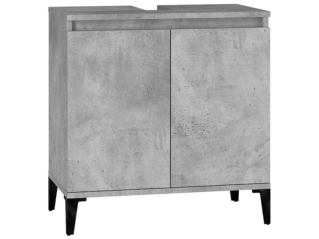 Wastafelkast 58x33x60 cm bewerkt hout betongrijs