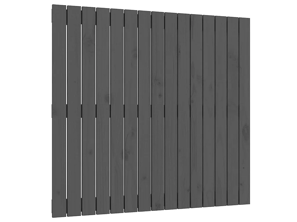 Wandhoofdbord 95,5x3x90 cm massief grenenhout grijs