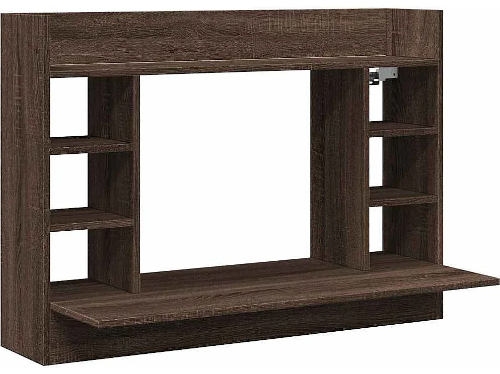 Wandbureau 105x48x75 cm bewerkt hout bruin eikenkleurig