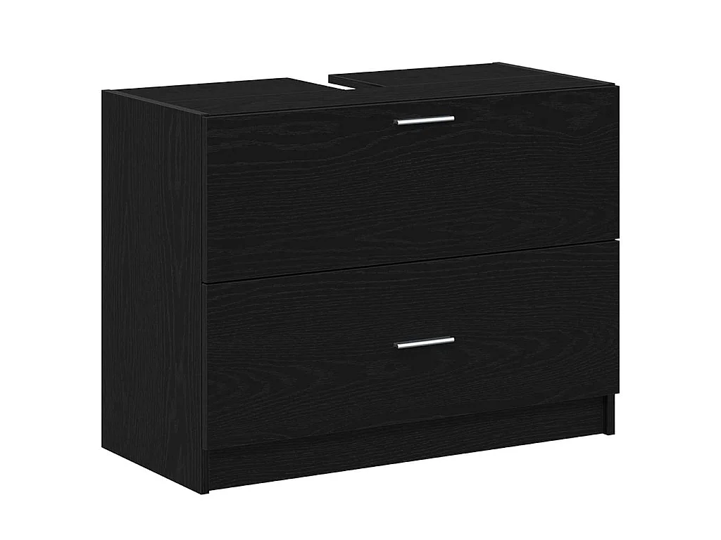 Badkamer Kast met lade Zwart Eiken 78 x 37 x 59 cm Bewerkt hout