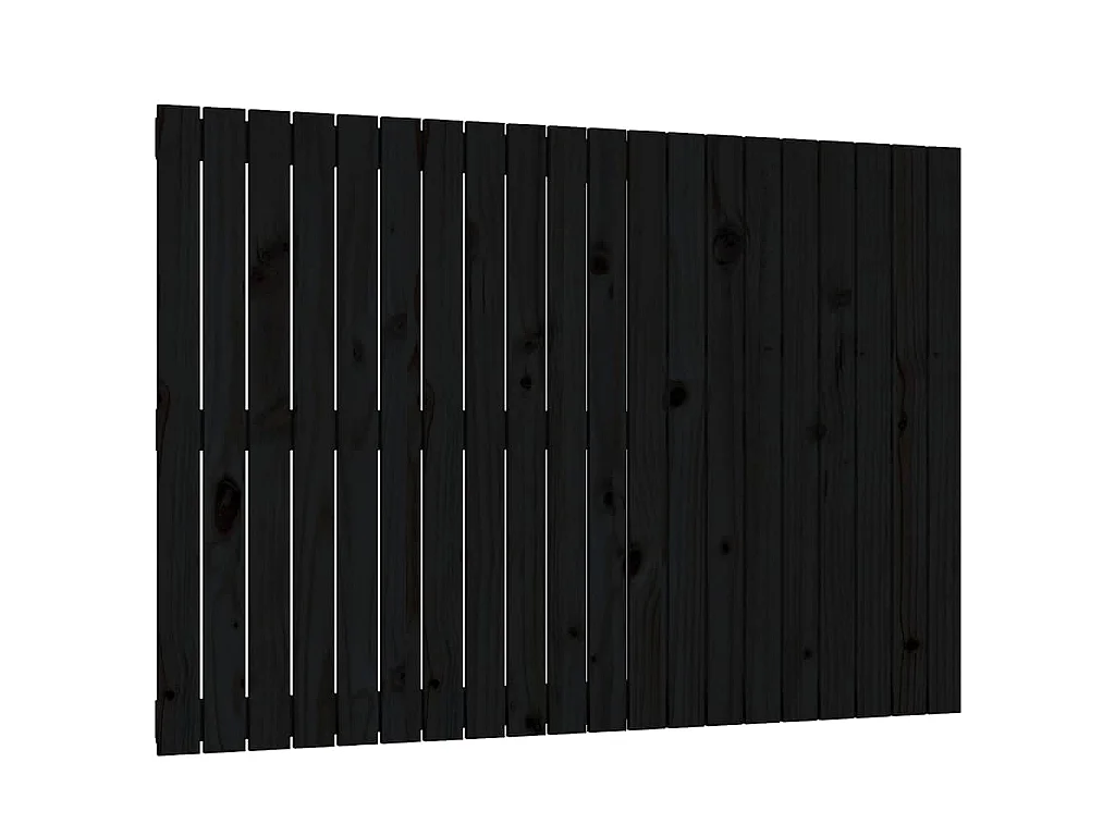 Wandhoofdbord 127,5x3x90 cm massief grenenhout zwart
