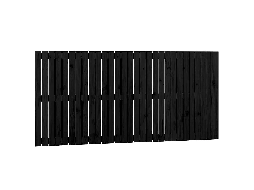 Wandhoofdbord 185x3x90 cm massief grenenhout zwart