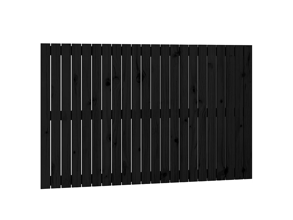 Wandhoofdbord 140x3x90 cm massief grenenhout zwart